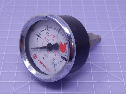 Lot of 3 Norgren Pressure Gauges 0-6 bar T117049 For Sale