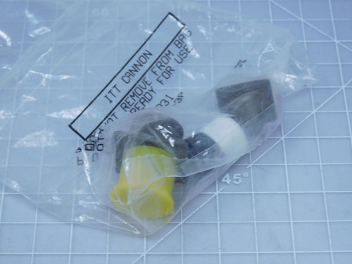 Lot of 4 ITT Cannon KPT00E12-3P    3 Position Circular Connector Receptacle, Male Pins Solder Cup Gold For Sale