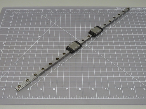 Lot of 2 THK SRS9M  Linear Bearings on 14.5 Inch Rail For Sale