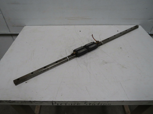 Lot of 2 THK HSR20  Linear Bearing Blocks in a 35 In Rail  For Sale