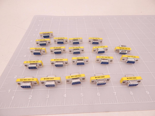 LOT OF 20 SWITCHCRAFT EHDB9FF 9 PIN FEMALE TO FEMALE RECEPTACLE CONNECTOR T75780