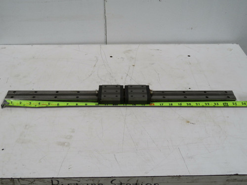Lot of 2 THK HRW27  Linear Bearing Blocks in a 25 In Rail For Sale