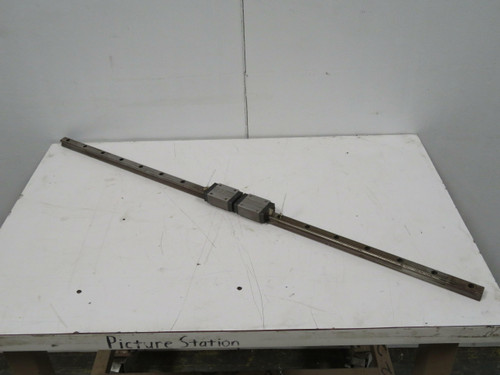 Lot of 2 THK HSR20  Linear Bearing Blocks in a 39 In Rail  For Sale