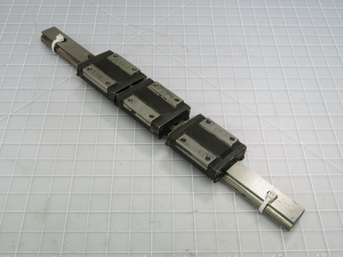 Lot of 3 THK RSR15ZM  Linear Bearing Blocks In a 9.5 In Rail  For Sale