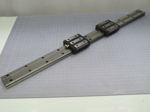 Lot of 2 THK HRW27  Linear Rail Bearing Guide Blocks on 25 In Rail For Sale
