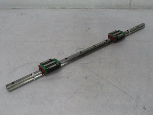 Lot of 2 Hiwin HG15  Linear Bearing Blocks on a 24 in Rail  For Sale