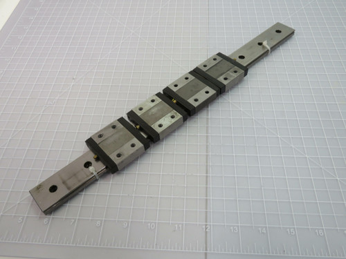 Lot of 4 IKD LWLF30 BCS  Linear Bearing Blocks on a 16 in Rail  For Sale