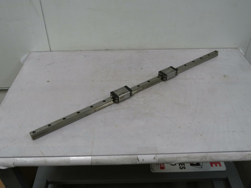 Lot of 2  R162222220  Linear Bearing Blocks on a 41 In Rail  For Sale