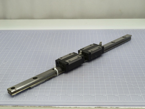 Lot of 2 PMI MSB20S-N WL-942844-160 Linear Guideway Carriage Block In a 18 In Rail  For Sale