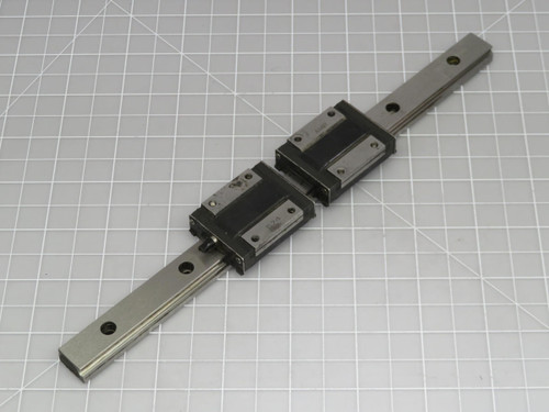 Lot of 2 THK RSR15ZM  Linear Bearing Blocks on a 9.5 in Rail  For Sale