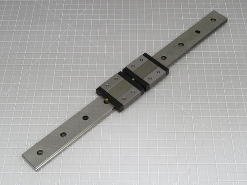 Lot of 2 IKD LWLF30 BCS  Linear Bearing Blocks on a 15.5 in Rail  For Sale