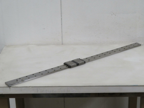 Lot of 2 NSK LE155  Linear Bearing Blocks on a 37 In Rail  For Sale