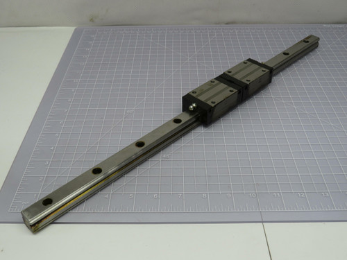 LOT OF 2 NSK LH20 LINEAR BEARING BLOCK ON A 21 IN RAIL T188185