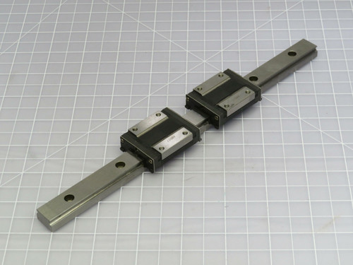 Lot of 2 THK RSR15ZM 8C047X Linear Bearing Blocks on a 9.5 in Rail  For Sale