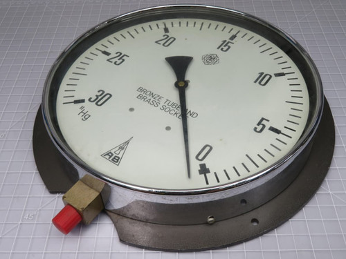 AB   Bronze Tube and Brass Socket Gauge 30-0 HG  For Sale