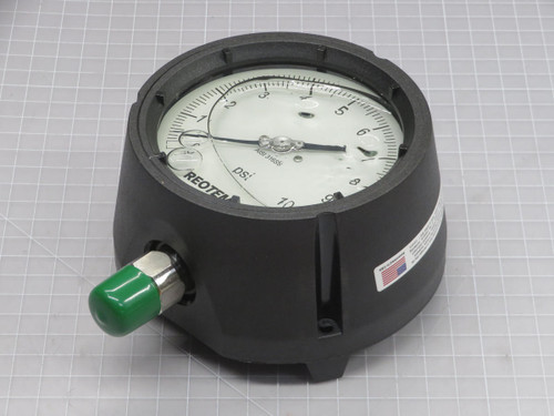 Reotemp  PT45P1A2P14-G-T  4 1/2 Process Temp Glass Gauge 0 to 10 PSI  For Sale