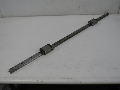 Lot of 2  R162281420 2840 Linear Bearing Blocks on a 39 in Rail  For Sale