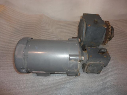 BALDOR VM3538 1/2 HP AC MOTOR FR 56C WITH WORM GEAR