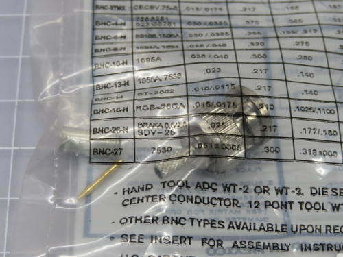 Lot of 3 COMMSCOPE  BNC-3-N  Straight BNC Coax Connectors, NT735, RG 735A cable  For Sale