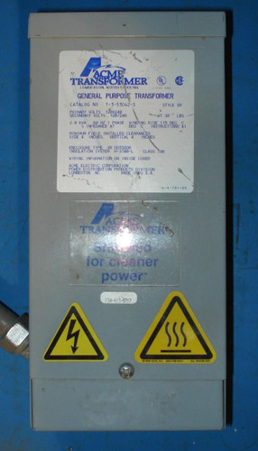 ACME TRANSFORMER T-3-53042-S 2 KVA GENERAL PURPOSE TRANSFORMER