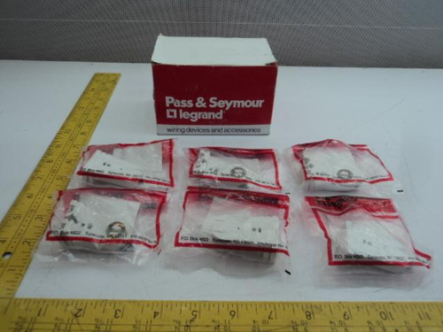 LOT OF 6 PASS & SEYMOUR 13053-UN FLUORESCENT LAMPHOLDERS T19509