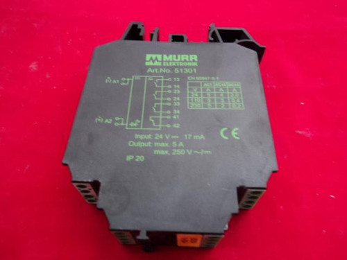 MURR ELEKTRONIK 51301 131/24 OUTPUT RELAY IN 24 VDC - OUT 250 VAC/DC / 5 T20769