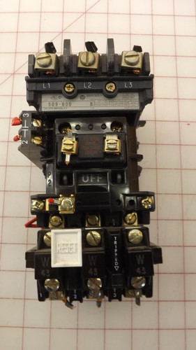 ALLEN BRADLEY 509-B0D 595-A 42185-800-01 STARTER W/ OVERLOAD RELAY T30857