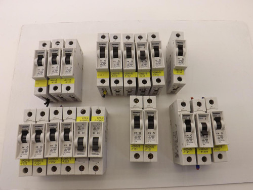 LOT OF 20 SIEMENS 5SX21 CIRCUIT BREAKERS T36735