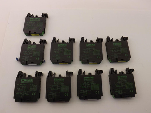 LOT OF 9 MURR  51851 OUTPUT RELAY T36376