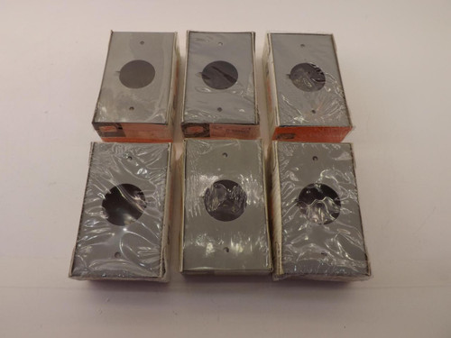 LOT OF 6 WIREMOLD G-3026EE GRAY SIGN RECEPTACLE PLATES T37250