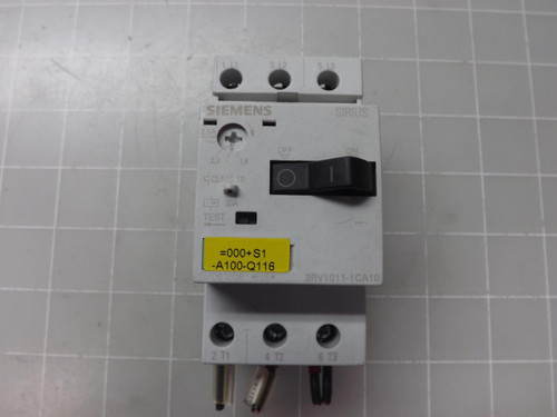 SIEMENS 3RV1011-1CA10 MANUAL MOTOR STARTER T49851