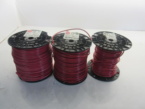 DU-437 396 E194201 1250 FT 10 AWG RED COPPER WIRE CONDUCTOR T52555