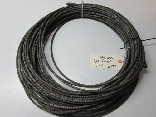 1/4" STAINLESS STEEL WIRE ROPE 200 FT