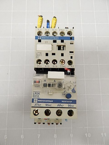 TELEMECANIQUE LP1K 0601 BD LR2K 0310 CONTACTOR W/ OVERLOAD RELAY T57383