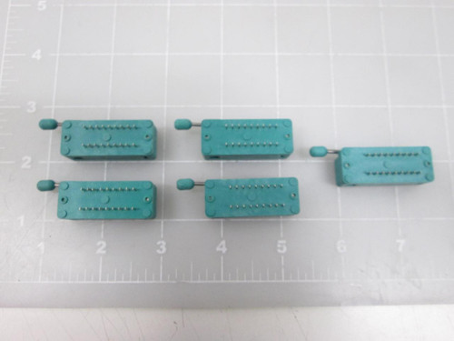 LOT OF 5 218-3341 3763349 DIP SOCKET 0.100"18 PIN ZIP T58746