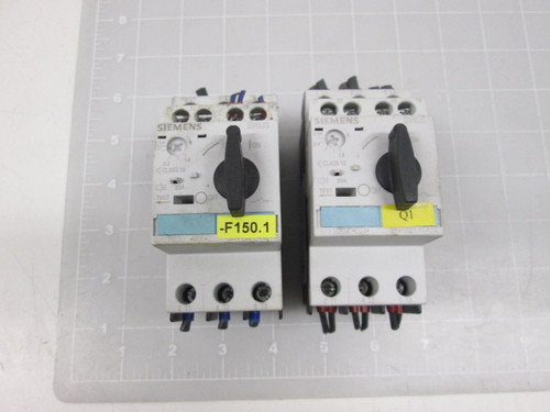 LOT OF 2 SIEMENS 3RV1021-1CA10 1.8-2.5A 3 POLE MANUAL STARTER T61276