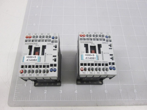 LOT OF 2 SIEMENS 3RH1131-2BB40 CONTROL RELAYS T63817