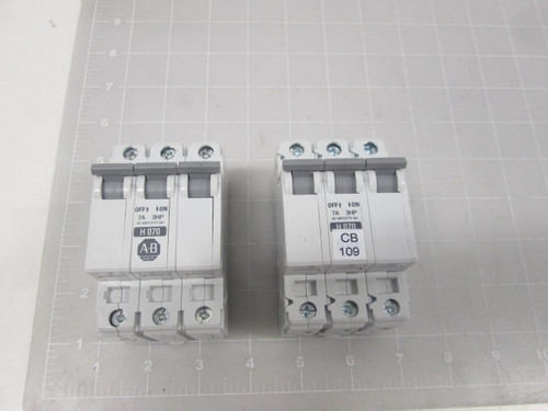 LOT OF 2 ALLEN BRADLEY 1492-CB3-H070 CIRCUIT BREAKER T64358