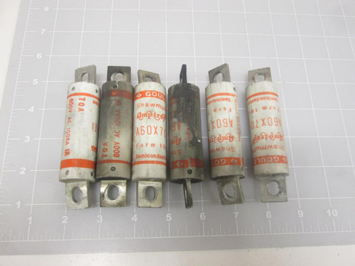 LOT OF 6 GOULD SHAWMUT AMP-TRAP A60X70-4TI FUSES