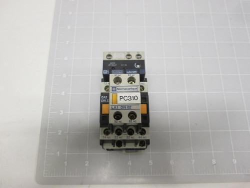TELEMECANIQUE CA2 DN 22 LA1 DN02 LA4 DR0U CONTACTOR W/ MODULE TIMER AND AUX CONTACT T67968