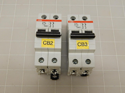 LOT OF 2 ABB S202-K1 CIRCUIT BREAKER T71532