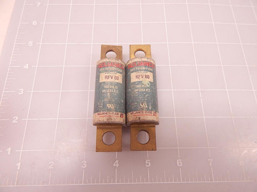 LOT OF 2 RELIANCE RFV80 RECTIFIER FUSE T75462
