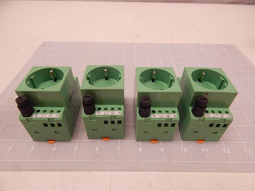 LOT OF 4 PHOENIX CONTACT EMG 45-SD-D/LA/SI SOCKET DIN RAIL MOUNTABLE T82358