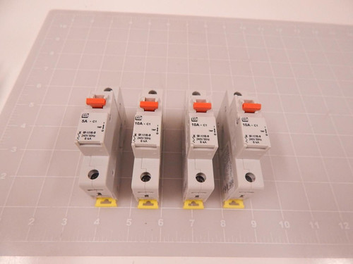 LOT OF 4 CBI 10A-C1 5A-C1 CIRCUIT BREAKERS T85089