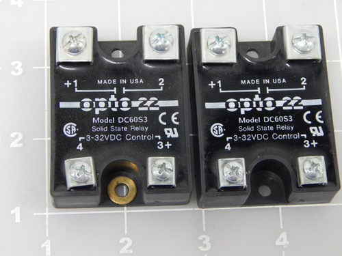 LOT OF 2 OPTO 22 DC60S3 SOLID STATE RELAY T85771