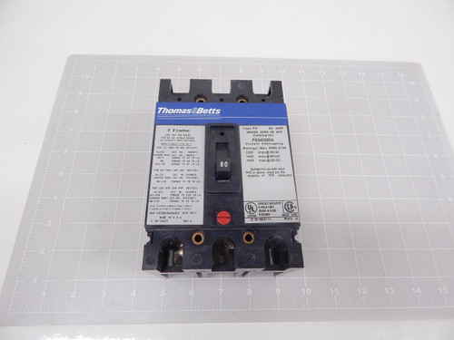 Thomas Betts FS340080A Circuit Breaker 80 A T91408 For Sale