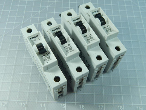 Lot of 4 Siemens 5SX21, B10 Circuit Breakers T105044 For Sale