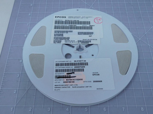 Lot of 4900 Epcos B37941K1102K 60 Multilayer Ceramic Capacitors MLCC - SMD/SMT MLCC 0805X7R102K100P07 1,0NF +/-10% T118694 For Sale