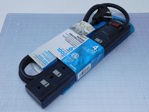 Prime Wire & Cable PB802225 6 Outlet Surge Protector 1000 Joules 4 Ft T123134 For Sale