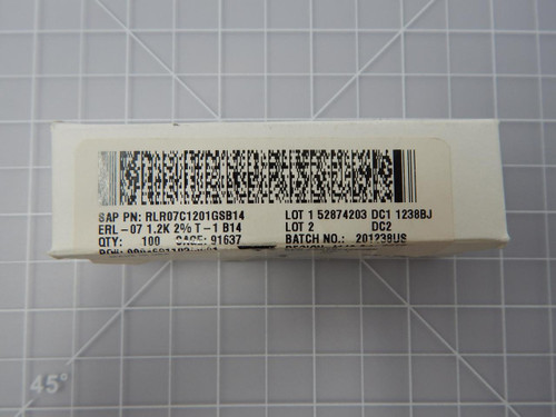 Lot of 2 Vishay RLR07C1201GSB14    RES 1.2K OHM 2% 1/4W AXIAL	 For Sale